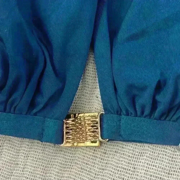 NWT- L'AGENT by Agent Provocateur Taniia Halter Swimsuit Top Sz XS -Blue - Picture 6 of 14